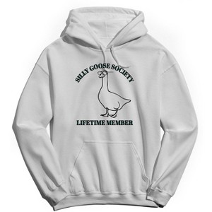 Rerun Island Men's Silly Goose Society Long Sleeve Graphic Cotton Sweatshirt Hoodie - 1 of 4