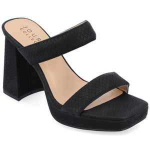 Journee Collection Womens Jaell Multi Strap Covered Block Heel Platform Sandals - 1 of 4