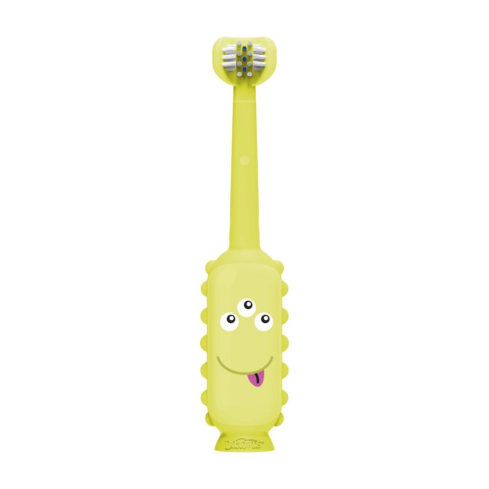 Dr. Brown's Tooth Scrubber Triple Sided Training Toddler Toothbrush - Green