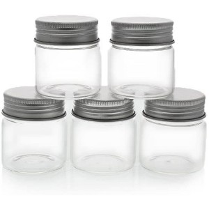 Juvale 5 Pack Mini Glass Jars with Lids, 1.7 oz Small Mason Jars for DIY Crafts, Spices, Jams, Jellies - 1 of 4