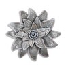 HomeRoots 27" X 27" Gray and Off White Galvanized Metal Flower Hanging Dimensional Sculpture - 4 of 4