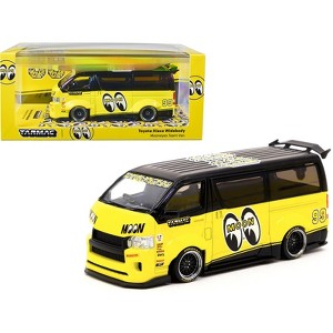 Toyota Hiace Widebody Van RHD #99 "Mooneyes Team Van" Yellow & Black w/Graphics "Hobby43" 1/43 Diecast Model Car by Tarmac Works - 1 of 3