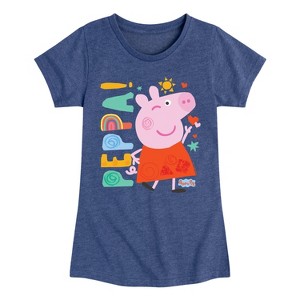 Girls' - Peppa Pig - Cute Wink Fitted Short Sleeve Graphic T-Shirt - 1 of 4