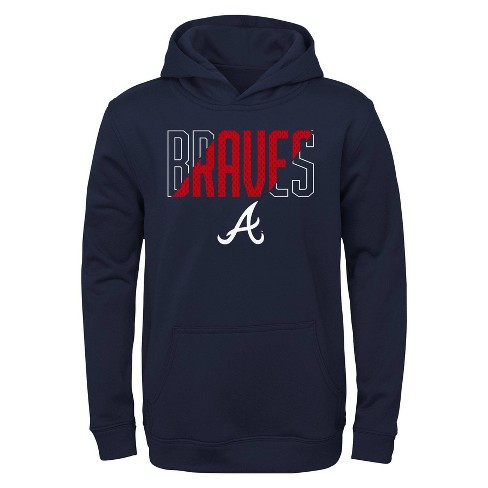 Mlb Atlanta Braves Boys Line Drive Poly Hooded Sweatshirt Target