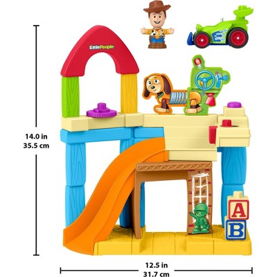 Детские куклы Unique Industries Fisher-Price Little People Toddler Toy Disney & Pixar Toy Story Andy's Room Playset with Woody Figure & RC Vehicle, Ages 18+ Months — фото 7