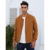 BLUEMING Mens Varsity Leather Jacket Vintage Lightweight Suede Bomber Softshell Flight Casual Jacket - 3 of 4