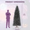 Prelit Artificial Christmas Tree, Pencil Tinsel Tree, Foldable Metal Base, Lifelike Full Branches - 2 of 4