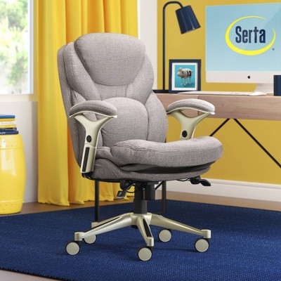 Light Gray Fabric Executive Ergonomic Swivel Chair with Adjustable Arms