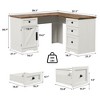 Farmhouse 60" Executive L Shaped Desk, Home Office Desk with File Drawers and Storage Cabinet, Corner Computer Desk - 2 of 4