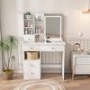 KTMBDW Vanity Desk with Mirror & Lights, Makeup Desk with 5 Drawers & Shelf, 3 Lighting Modes, Vanity Table for Bedroom and Dressing Room, White - 2 of 4