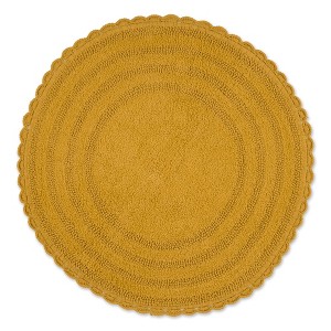 Design Imports Honey Gold Round Crochet Bath Mat - 1 of 4