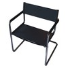 HomeRoots 23" Silver And Black Genuine Leather and Stainless Steel Arm Chair - 4 of 4