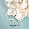 Large Plain Hoop Earrings for Women Silver Tone Stainless Steel Ginger Lyne Collection - 2 of 4