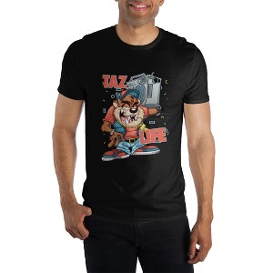 Looney Tunes Tazmanian Devil Taz Life Men's Black T-Shirt Tee Shirt - 1 of 1