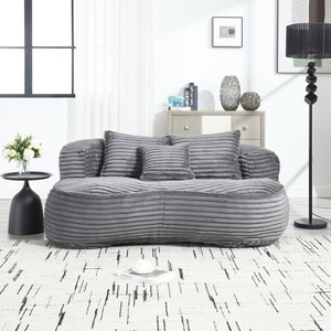 Kumasinova Large Bean Bag Chairs for Adults and Kids,Lazy Sofa with 3 Pillows,Corduroy High Back Lounge Chair Indoor,Living Room Furniture - 1 of 4