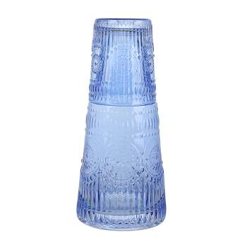  Estilo Glass Carafe 1 Liter With Lid For 1 Liter (2), Water,  Juice Serving, Tall Narrow Neck Design, 33oz, Set of 2, Clear : Home &  Kitchen