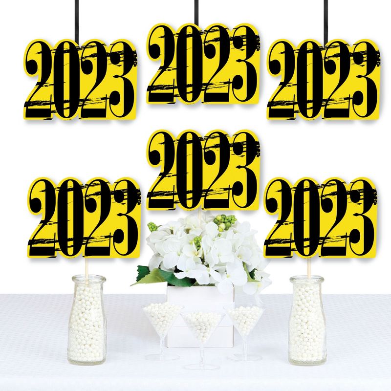 Big Dot of Happiness 2023 Yellow Graduation Decorations - DIY Party Essentials - Set of 20, 1 of 5