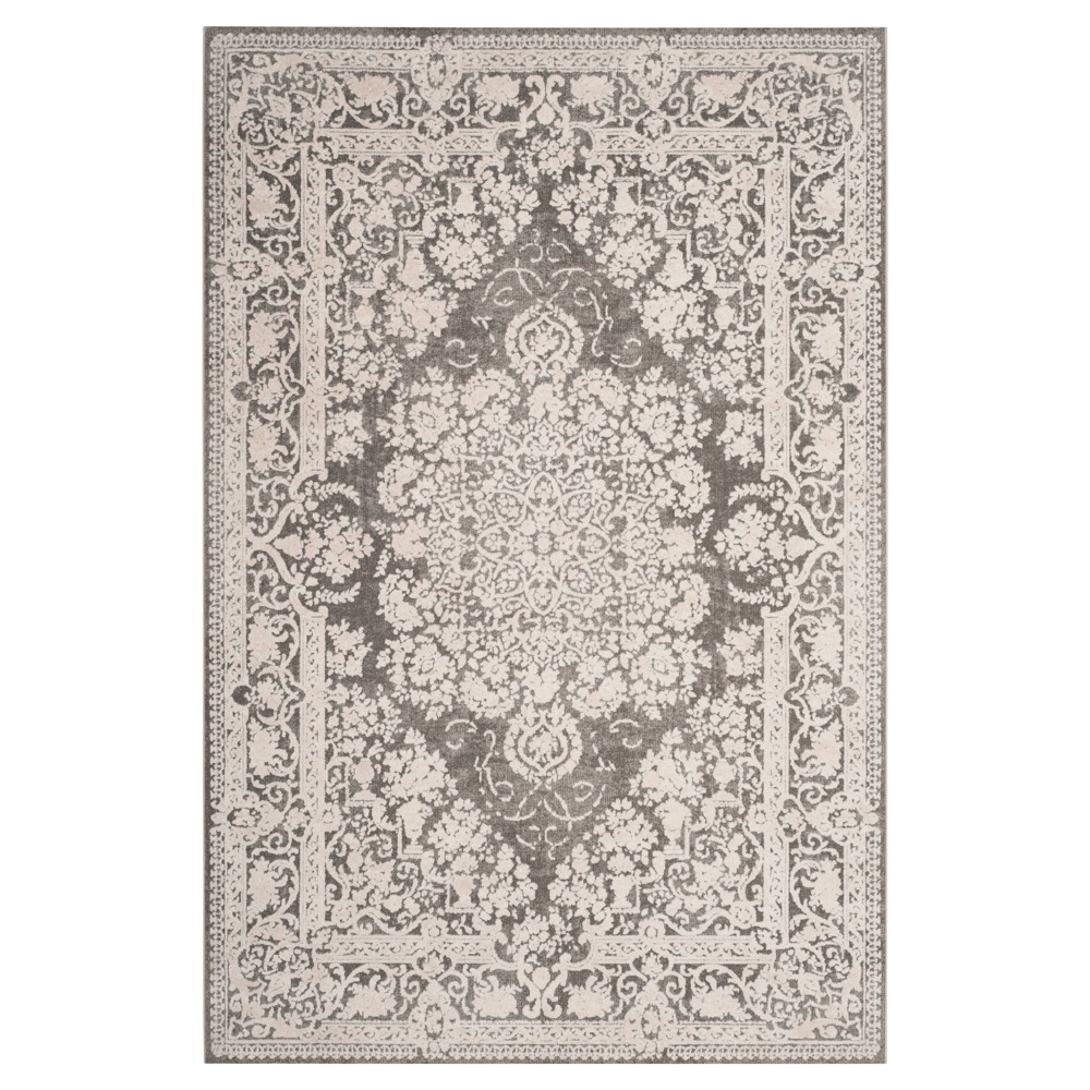 Dark Gray/Cream Medallion Loomed Area Rug 5'1inx7'6in - Safavieh