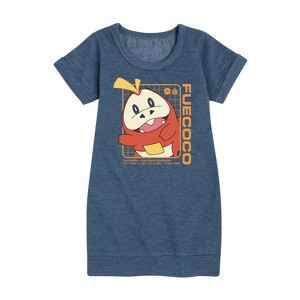 - Pokémon - Fuecoco Stats Graphic Short Sleeve Fleece Dress - 1 of 4