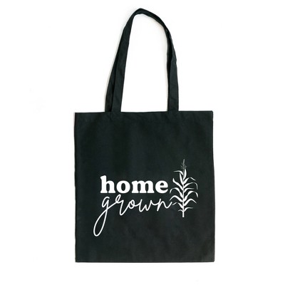 City Creek Prints Home Grown Canvas Tote Bag - 15x16 - Black