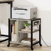 Printer Stand with Charging Station, Home Office Desktop Printer Stand with Storage, Under Desk Printer Table, 3 Tier Rolling Printer Cart with Wheels - 2 of 4