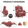 Chenille Power Lift Recliners Chair,Dual Motor Heat Massage Electric Recliners with Power-Remote,High Back Arm Recliner Chair-Coolbibila - 4 of 4