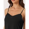 cheibear Women's Nightshirt Satin Trim Sleeveless Nightgown Knee Length Cami Dress - 4 of 4