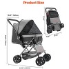 Pet Stroller 44 LB Foldable 4-Wheel Dog Stroller with Reversible Handle - 4 of 4