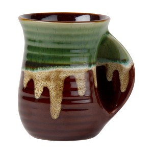 tagltd Glaze Hand Warmer Coffee Tea Hot Chocolate Mug Stoneware 18oz Green - 1 of 2