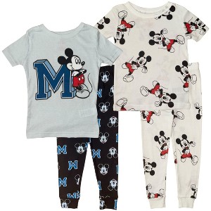 Disney Toddler Boys' M for Mickey 4-Piece Cotton Pajama Sets - 1 of 4