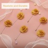 Unique Bargains Camellia Boutonnieres Pins for Formal Party Easy to Use Artificial Flowers 12pcs - 3 of 4