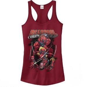 Juniors Womens Marvel Deadpool Corps Racerback Tank Top - 1 of 3