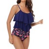 Clearlove Tankini Swimsuits for Women High Waisted Ruffle Tops with Tummy Control Bottom Two Piece Bathing Suit - 3 of 4