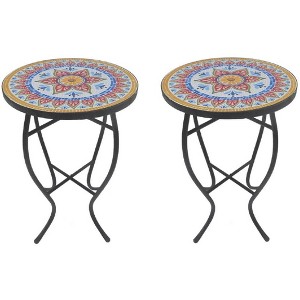 Jiallo Mosaic Art Collection Classic Accent Table (Set of 2) - 1 of 3