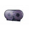 San Jamar R4000TBK 9 in. Roll 19 in. x 5.25 in. x 12 in. Twin Jumbo Classic Tissue Dispenser - Transparent Black Pearl - 2 of 3