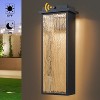 C Cattleya Matte Black Integrated LED Outdoor Hardwired Wall Lantern Sconces with Ripple Tempered Glass - 2 of 4