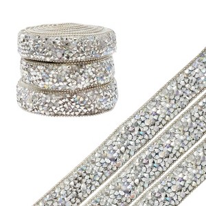 Wrapables 3 Yards Self Adhesive Resin Rhinestone Ribbons, Glittery Bling Tape Strips for DIY Crafts Wedding Party Decoration (3 Rolls) - 1 of 4