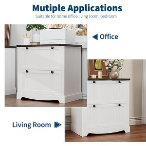 2-Drawer Wood File Cabinet, 30" Rustic Lateral Filing Cabinet for A4/Letter/Legal, Hanging Folders, Home Office Storage & Printer Stand - 1 of 4