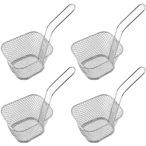 Chrome Square Mini Fry Basket by Choice - 4 x 4 x 3