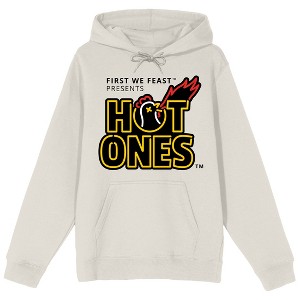 Hot Ones Stacked Logo on White Graphic Hoodie - 1 of 2