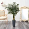 Nearly Natural 58-in Golden Cane Artificial Palm Tree in Gray Planter - 3 of 4