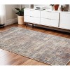 Gray Ivory And Brick Red Abstract Area Rug With Fringe - 2 of 4