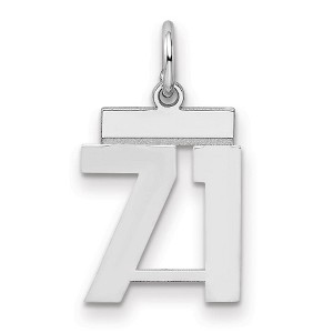 Black Bow Jewelry Sterling Silver, Athletic Collection, Small Polished Number 71 Pendant - 1 of 3