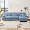 Oversized 133.8" Chenille Modular L-Shaped Sectional Sofa with Bolster Armrests and Ottomans, 4-Piece Free combination Sofa - 3 of 4