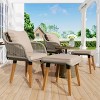 VisioGear Patio Seating Sets, 5 Pieces Patio Chair Sets with Cool Bar Table and Ottomans for Poolside, Brown, 23.2"*21.7"*31.5" - 4 of 4