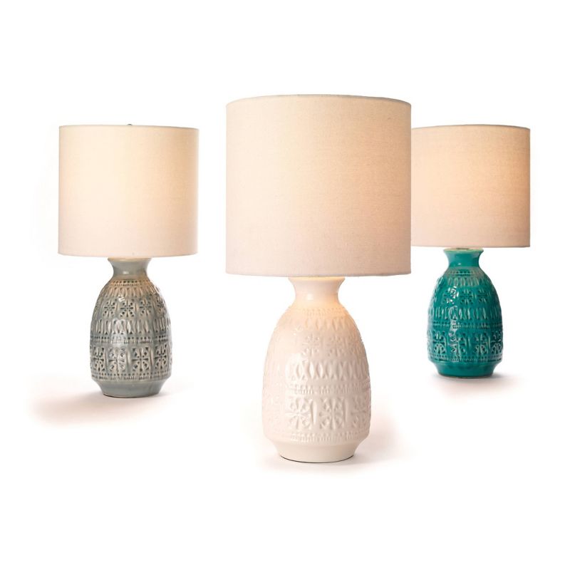 Frieze Ceramic Table Lamp with Drum Shade - Splendor Home, 4 of 6