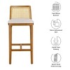 Modway Monarch Wood Bar Stool with Cane Rattan Back and Padded Seat - 2 of 4