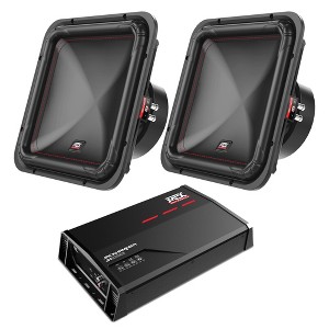 (2) MTX S6512-44 12" 500-Watt RMS Dual 4Ω Square Car Audio Subwoofer + JH10001 AMPLIFIER - 1 of 4