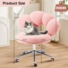 Rbied Armless Desk Chair Teddy Fabric Makeup Vanity Chair with Wheels & Adjustable Height, Cute Accent Chair for Bedroom Living Room Office - 4 of 4