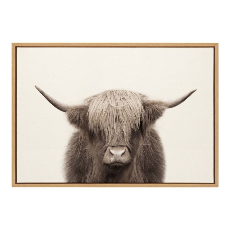 23&#34; x 33&#34; Sylvie Highland Cow Color Framed Canvas by The Creative Bunch Studio Natural - Kate and Laurel, 1 of 13